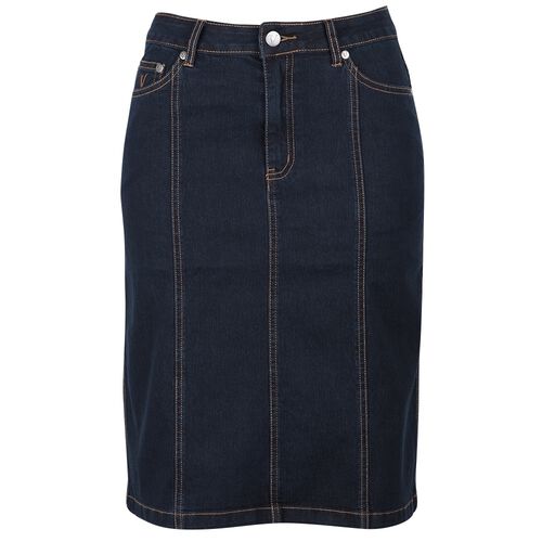 Vassalli Contrast Stitch Denim Skirt